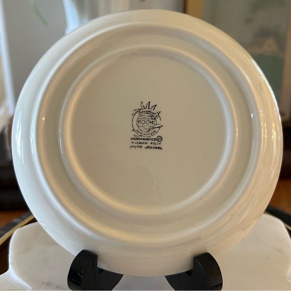 Vintage Royal Boch Boerenbont Gingham Hand Painted Cup + Saucer Made in Belgium - Picture 7 of 9